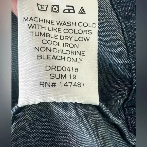 DraperJames Chambray Ruffle Shift Dress Sz 8 - Picture 12 of 14